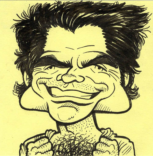 Pat Monahan from Train untrimmed chest - Doodle Faces