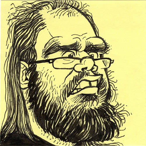 Disheveled man with beard and glasses - Doodle Faces